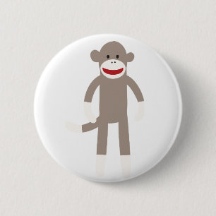 Sock Monkey Button