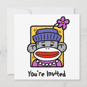 Sock Monkey Card / Invitation