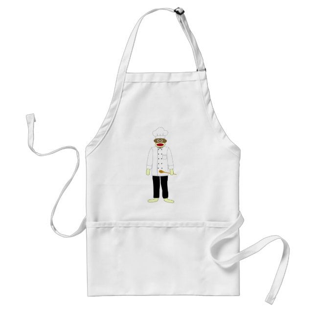 Sock Monkey Chef Adult Apron (Front)