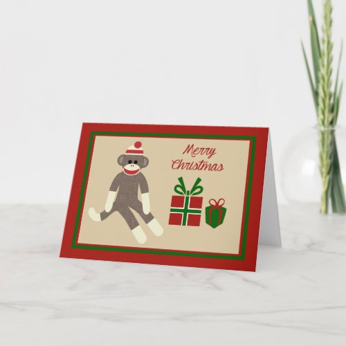 Sock Monkey Christmas card