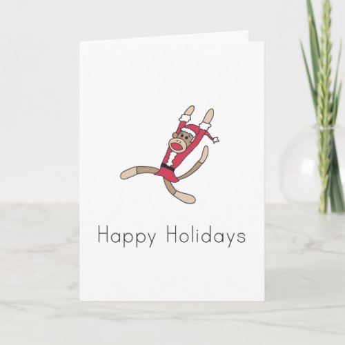 sock monkey christmas card