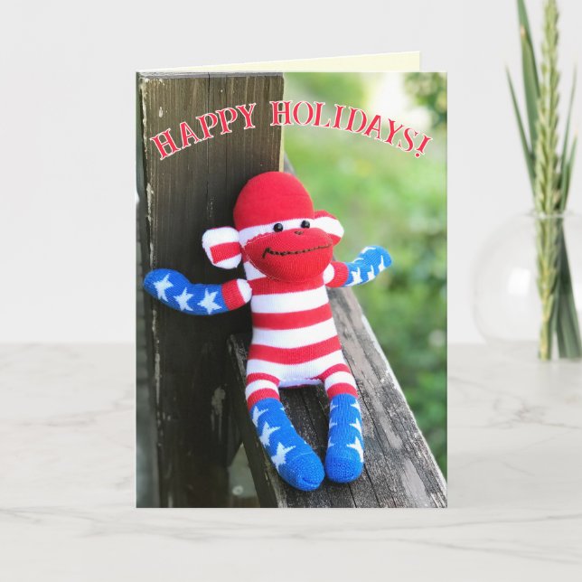 Sock Monkey Christmas Card (Front)