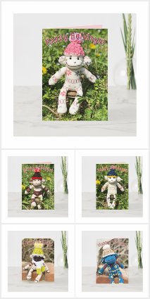 Sock Monkey Christmas Cards