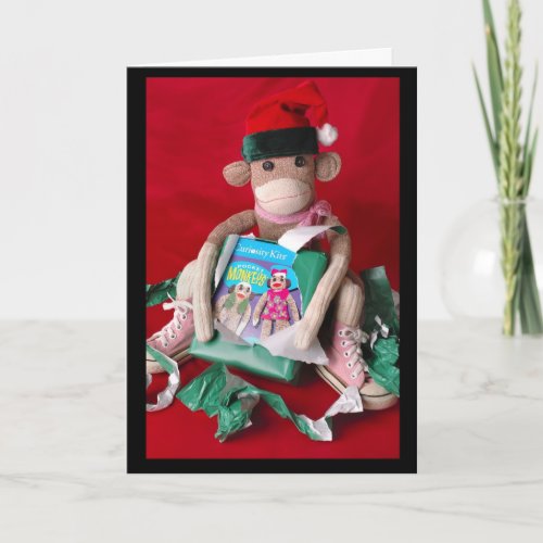 Sock Monkey Christmas Holiday Card