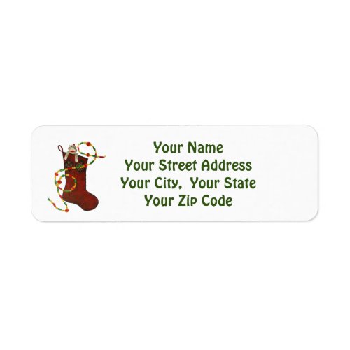 Sock Monkey Christmas Label