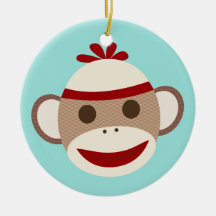 Sock Monkey Christmas Ornament