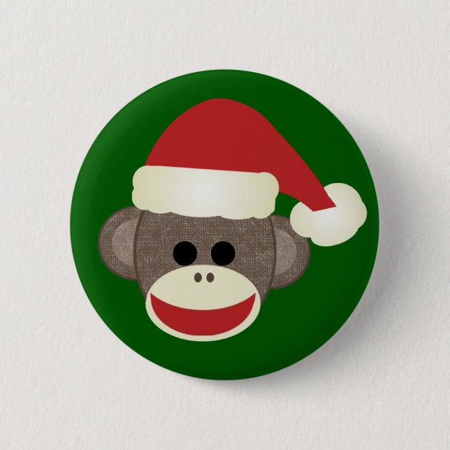 Sock Monkey Christmas pin (Front)