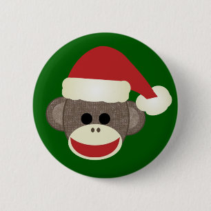 Sock Monkey Christmas pin