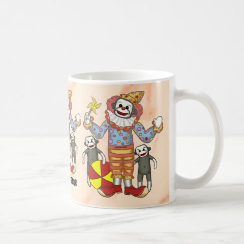 Sock Monkey Clown Coffee Mug