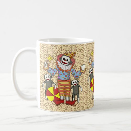 Sock Monkey Clown custom name mug