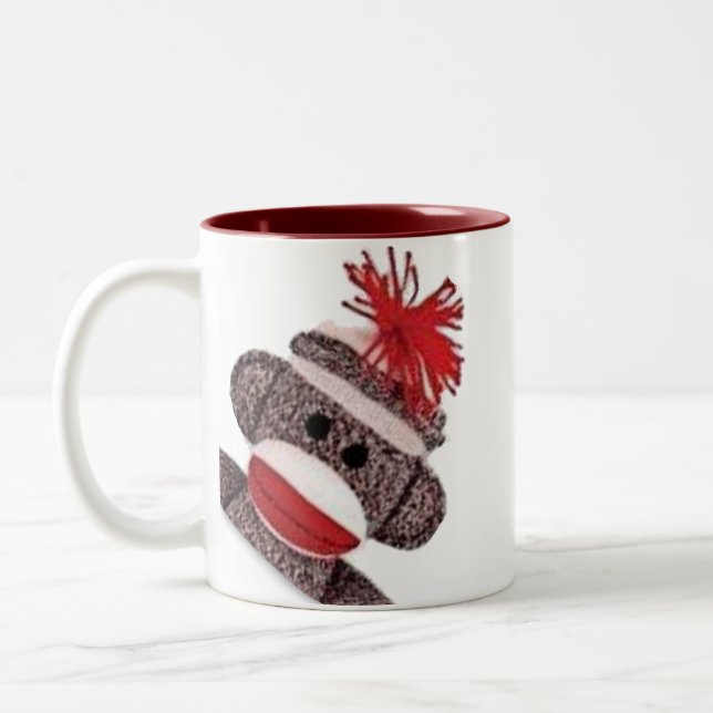 SOCK MONKEY Coffee Mug Cup (Left)