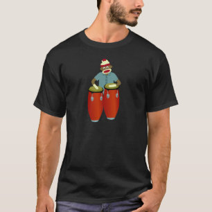 Sock Monkey Conga Drums T-Shirt