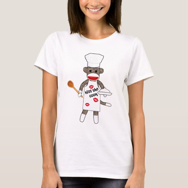 Sock Monkey Cook by lil kolohe Jessica - Baby Doll T-Shirt (Front)