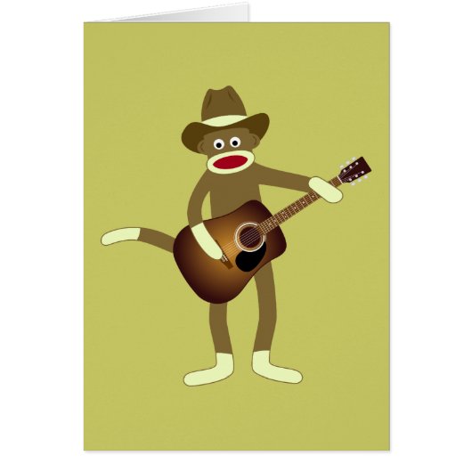 Sock Monkey Country Music Cards (Front)