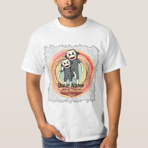 Sock Monkey Dad custom name t_shirt