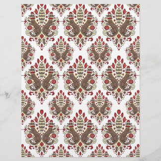 sock monkey damask scrapbook paper