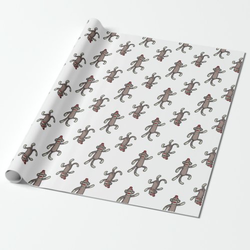 Sock Monkey  Dancing Monkeys Wrapping Paper