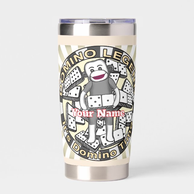Sock Monkey Domino Legend  Insulated Tumbler (Front)