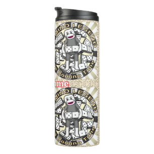 Sock Monkey Domino Legend tumbler