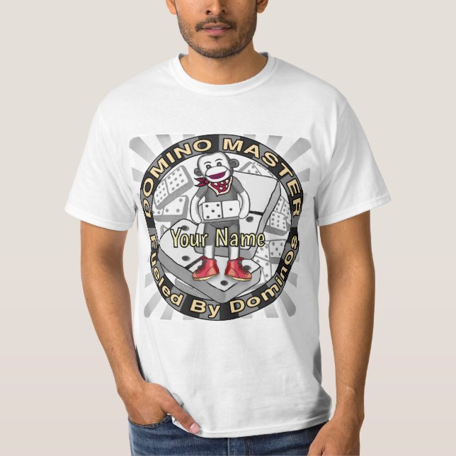 Sock Monkey Domino Master T-Shirt (Front)