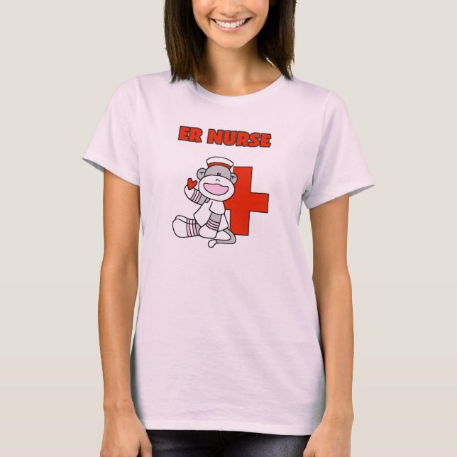 Sock Monkey ER Nurse T-shirts and Gifts (Front)