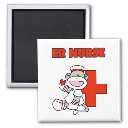 Sock Monkey ER Nurse T_shirts and Gifts Magnet