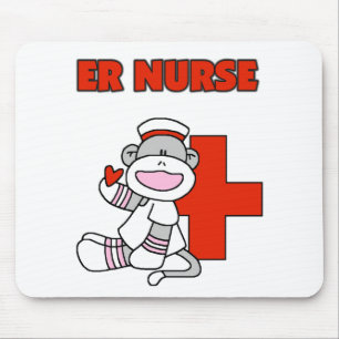 Sock Monkey ER Nurse T-shirts and Gifts Mouse Pad