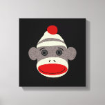 Sock Monkey Face Canvas Print at Zazzle