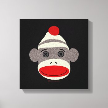 Sock Monkey Face Canvas Print by FreshandStrong at Zazzle