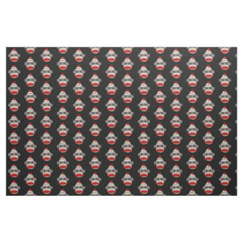 Sock Monkey Face Fabric by FreshandStrong at Zazzle