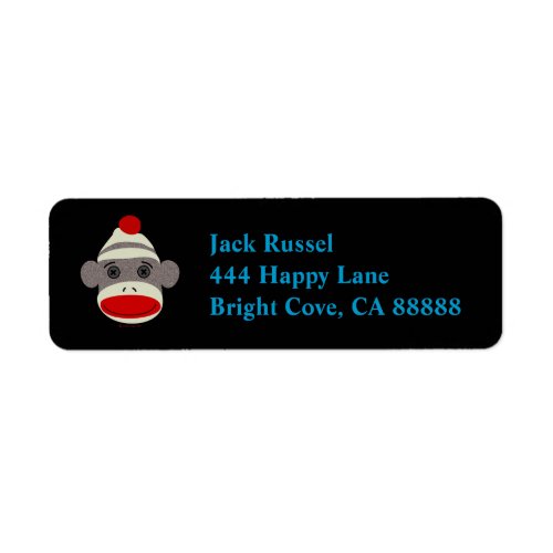 Sock Monkey Face Label