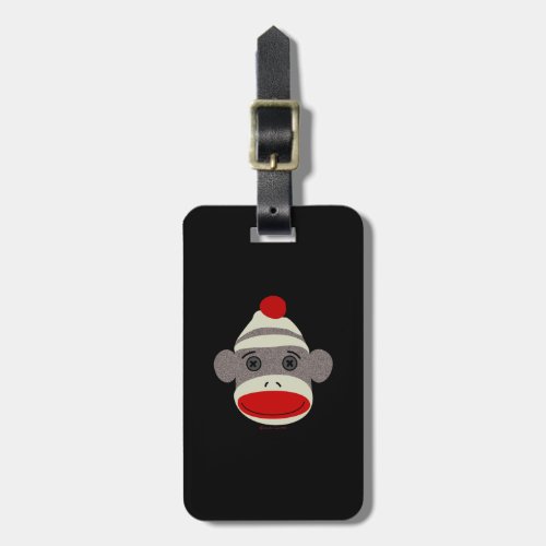 Sock Monkey Face Luggage Tag