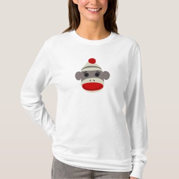 Sock Monkey Face T-shirt by FreshandStrong at Zazzle