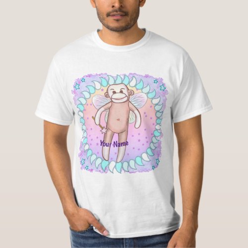 Sock monkey Fairy custom name T_Shirt