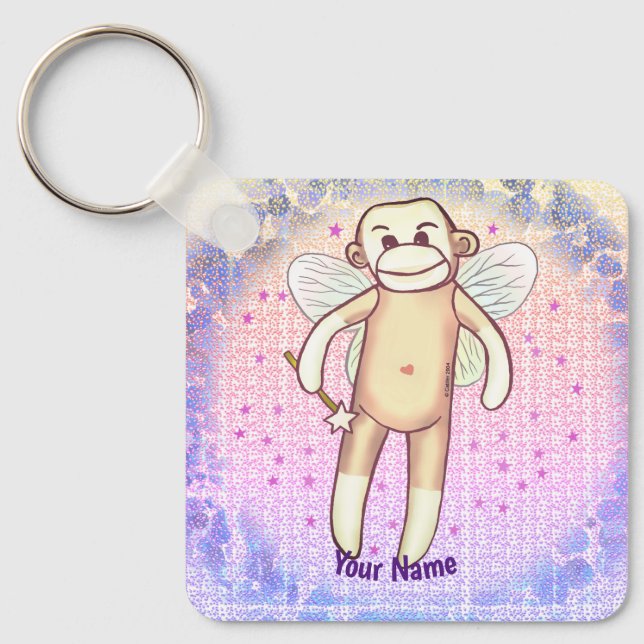 Sock monkey Fairy  Keychain (Front)