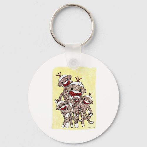 Sock Monkey Family 04 Keychain