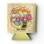 Sock Monkey Firetruck Firefighter  Can Cooler
