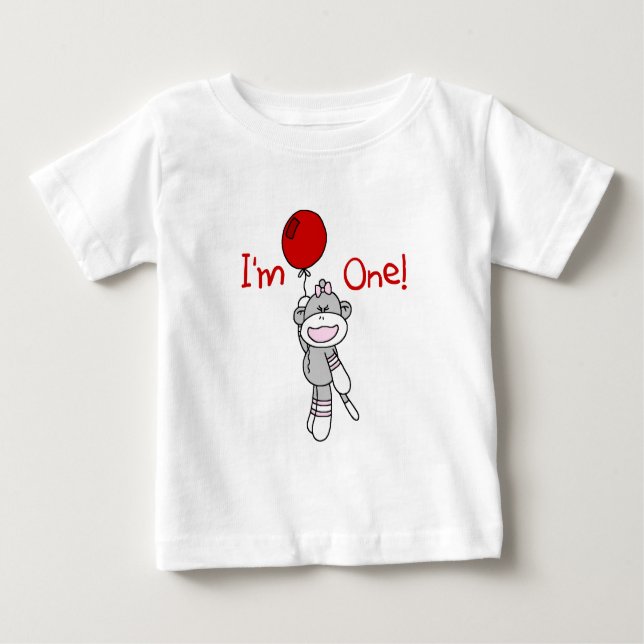 Sock Monkey First Birthday Tshirts and Gifts (Front)