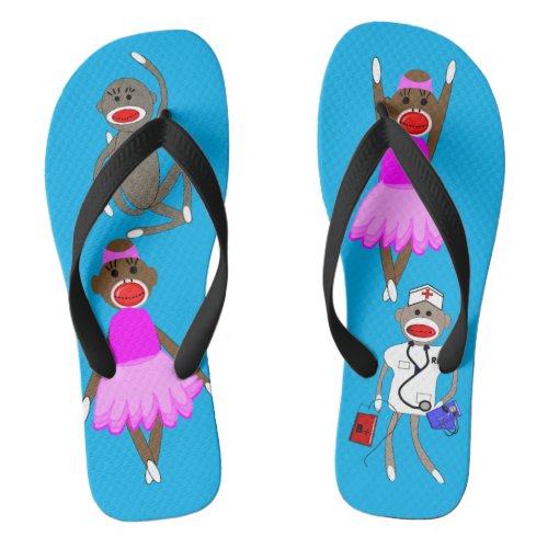 Sock Monkey Flip Flops