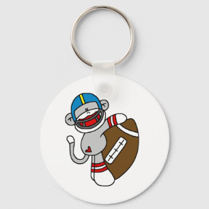Sock Monkey Football T-shirts and Gifts Keychain
