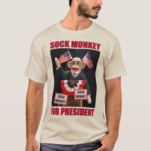 Sock Monkey for President colored T_Shirt