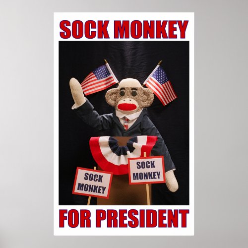 Sock Monkey for President Poster