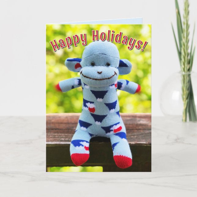 Sock Monkey - Fuji-san, Japanese Christmas Cards (Front)