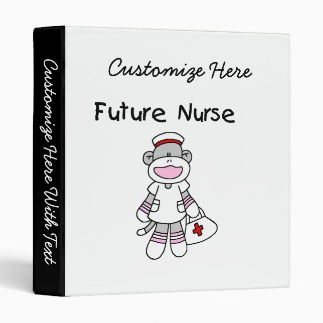 Sock  Monkey Future Nurse T-shirts and Gifts Binder (Front/Spine)