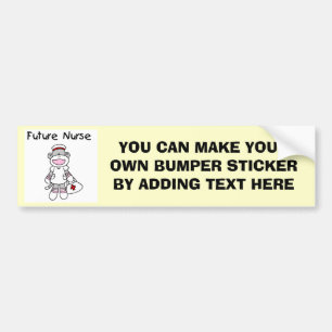 Sock  Monkey Future Nurse T-shirts and Gifts Bumper Sticker