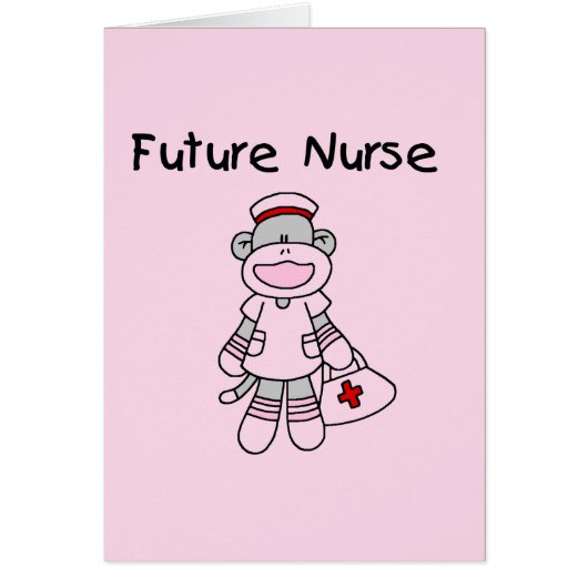 Sock Monkey Future Nurse T-shirts and Gifts Cards (Front)