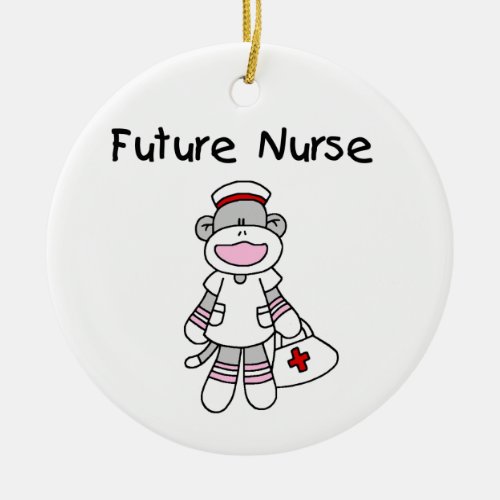 Sock  Monkey Future Nurse T_shirts and Gifts Ceramic Ornament