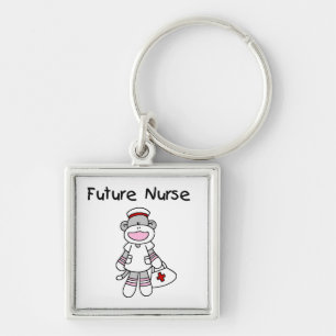 Sock  Monkey Future Nurse T-shirts and Gifts Keychain