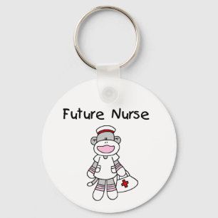 Sock  Monkey Future Nurse T-shirts and Gifts Keychain