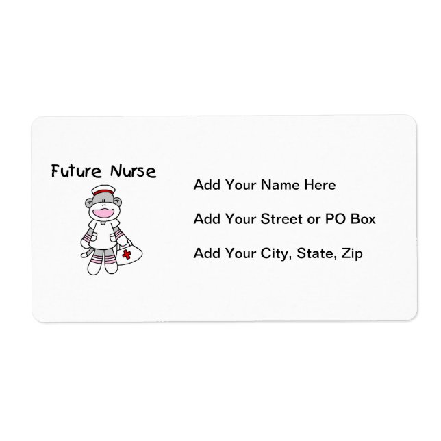 Sock  Monkey Future Nurse T-shirts and Gifts Label (Front)